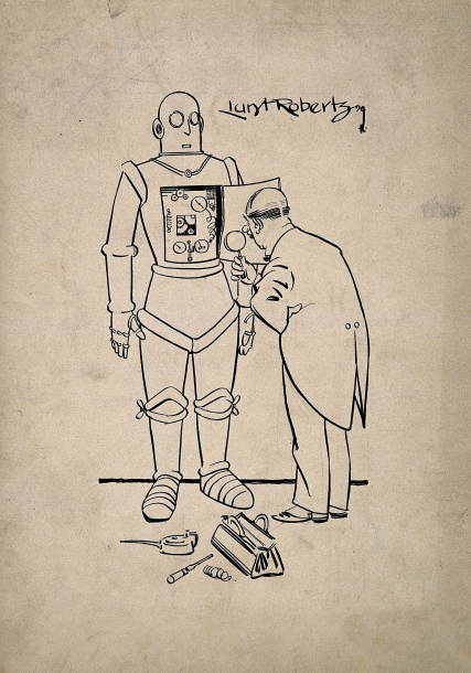 Body as a machine — doctor examining the dials