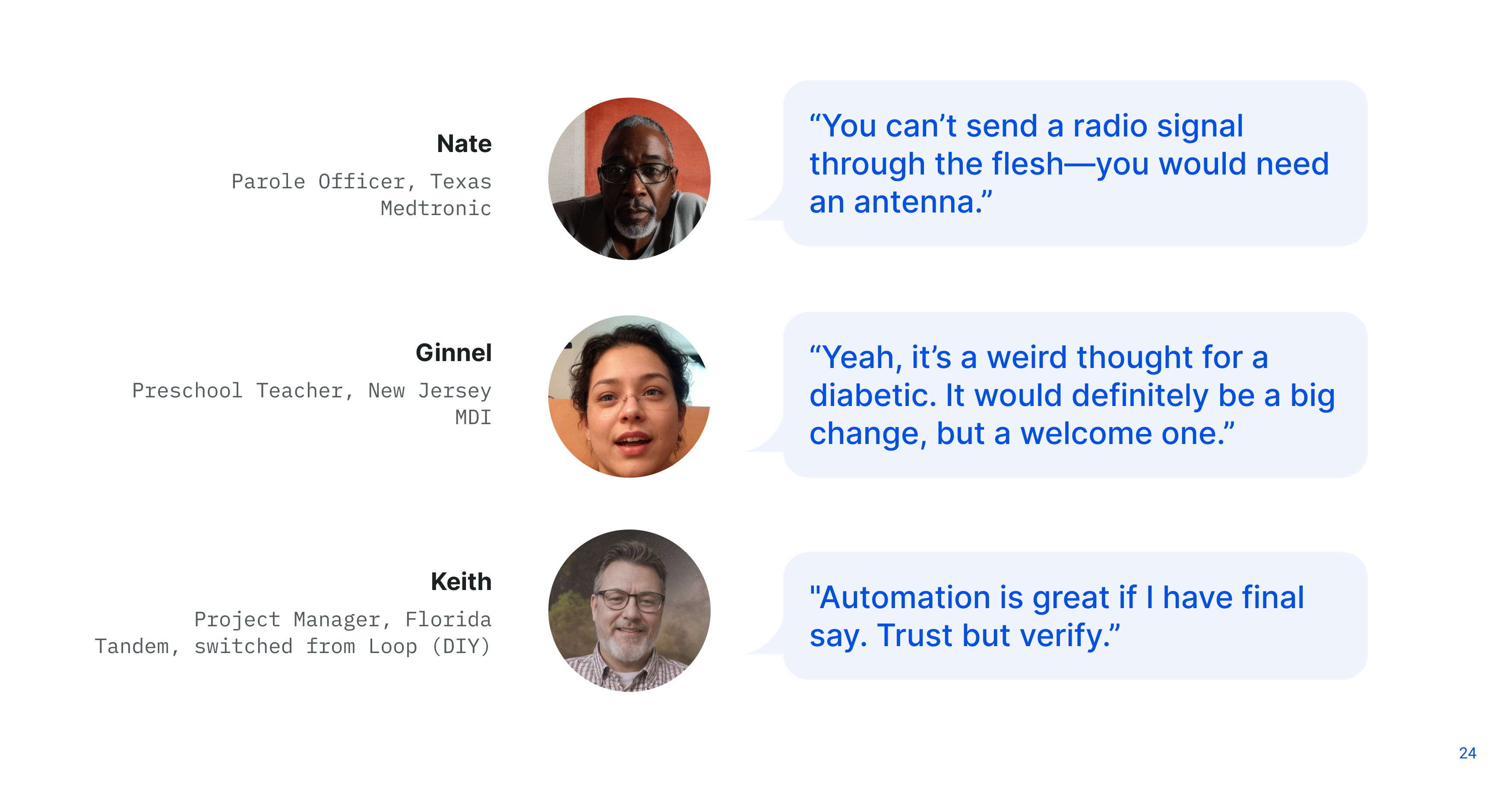User research conversations with people with diabetes about trust and automation