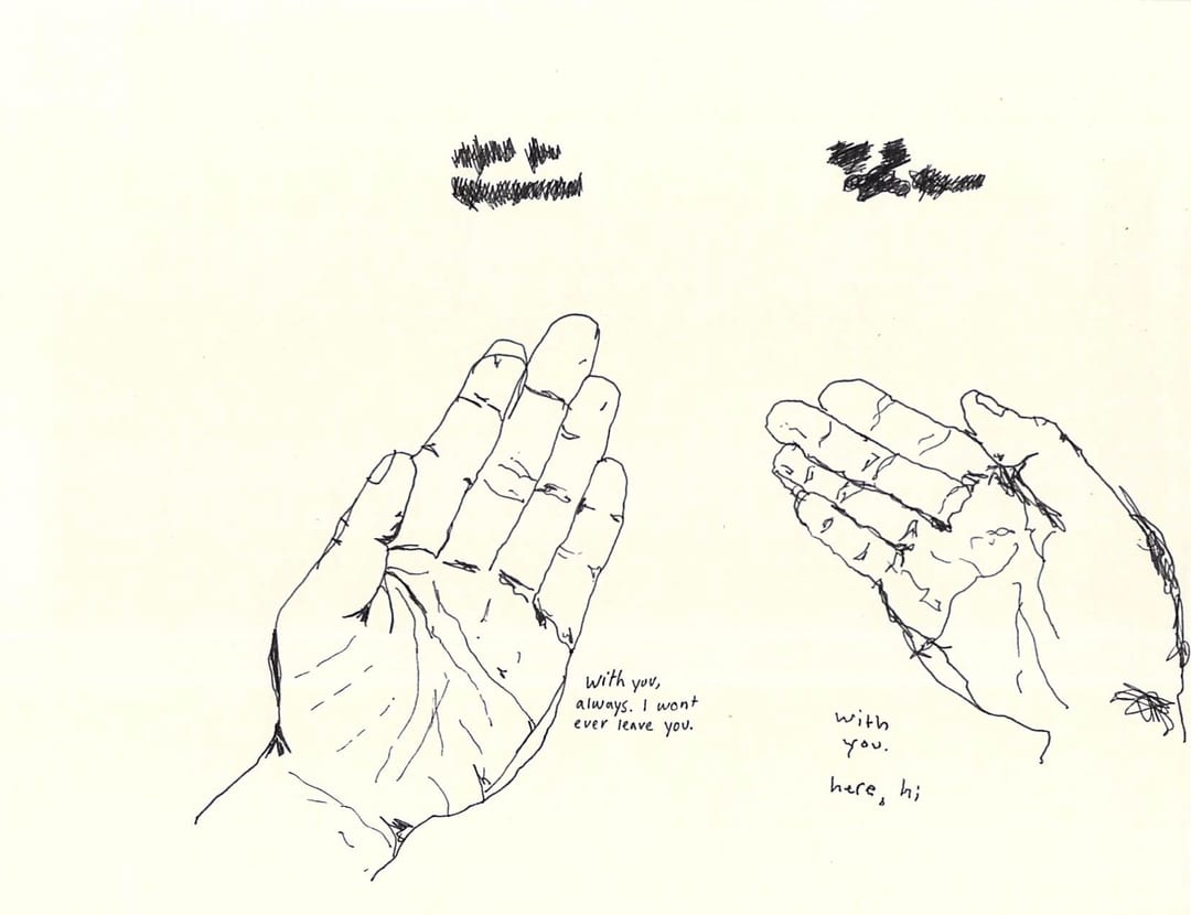 Body of Us installation — hands together