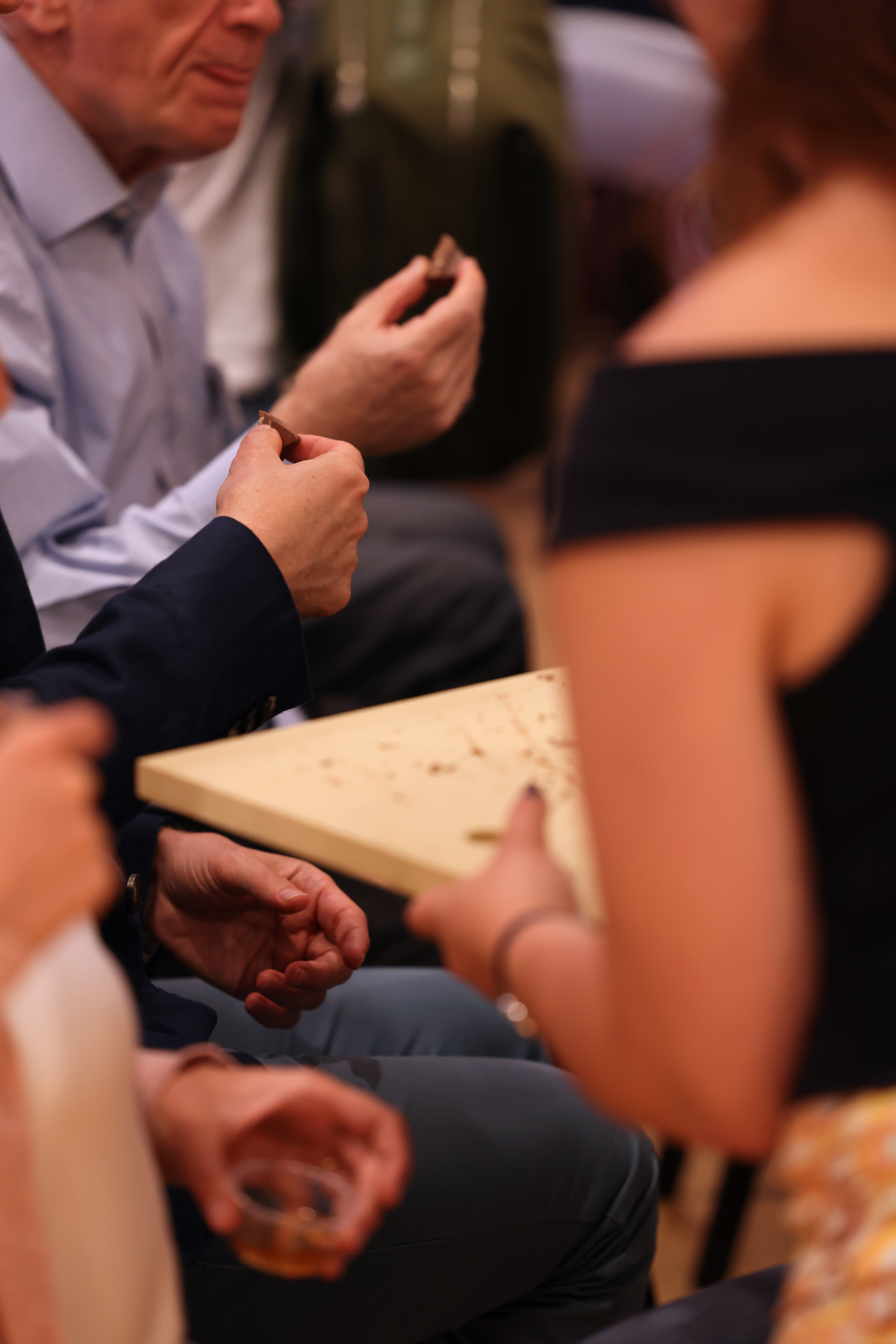 Participants engaged in tasting and discussion